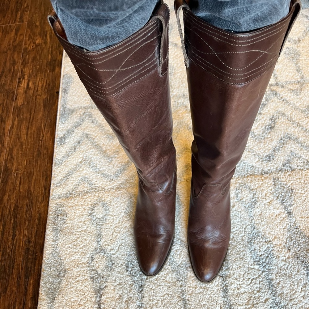 Jcrew Brown Leather Knee-High Boots